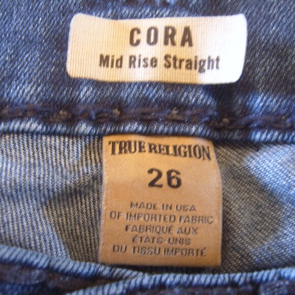 Like New Excellent Condition True Religion Women Super T Jeans sz 26 Made in USA - Picture 3 of 4